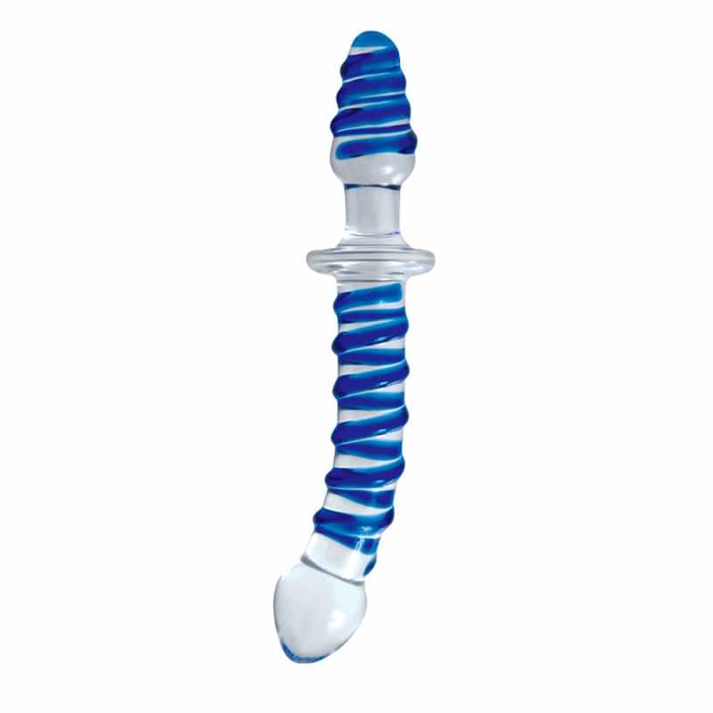 Adam & Eve Twisted Love Glass Dildo - Clear/ 24 cm (9.5'') Double Ended Glass Dong
