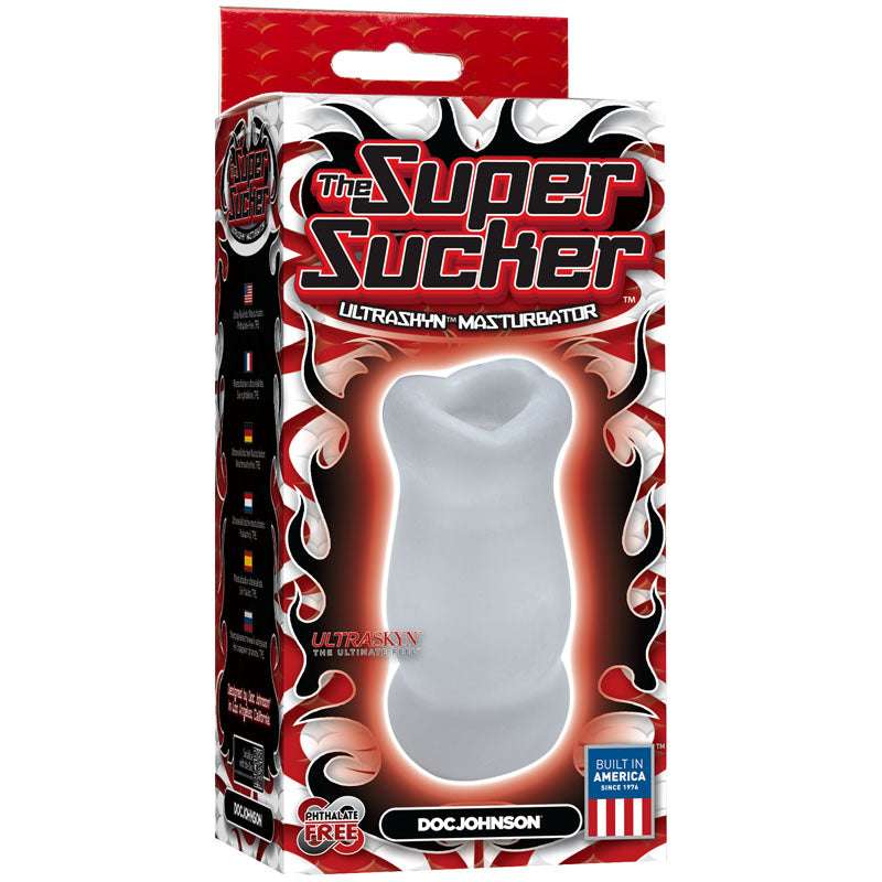 The Super Sucker UR3 masturbator sleeve box with realistic masturbator sleeve design and ULTRASKYN material.