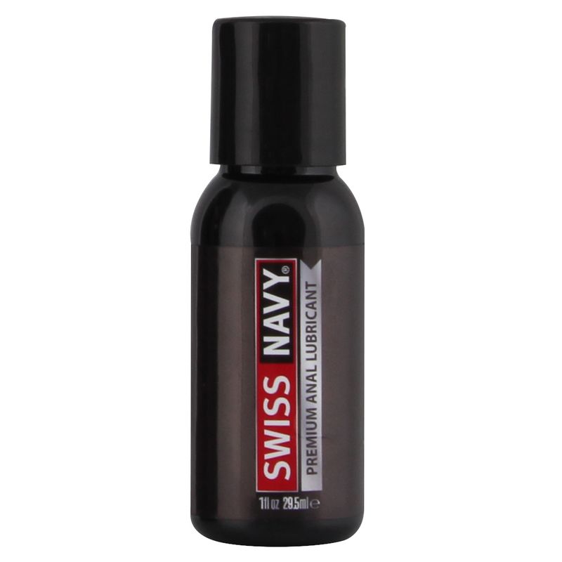 Swiss Navy Anal Lubricant 1oz/29ml bottle showcasing premium anal lubricant for enhanced pleasure.