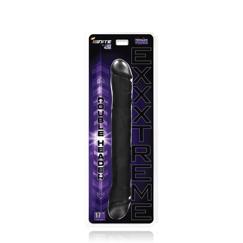 Exxtreme Double Dong 17in Black packaging showcasing a premium quality 17 inch double dong.