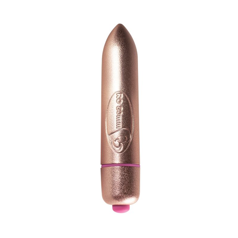 RO-80mm 7 Speed Precious Rose Gold Vibrating Bullet for tantalizing pleasure and intense vibes.