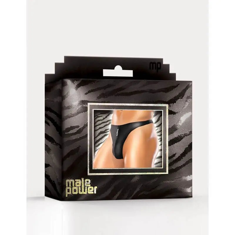 Male Power Nylon Spandex Zipper Thong Black Male Power Discreet Intimate Essentials.