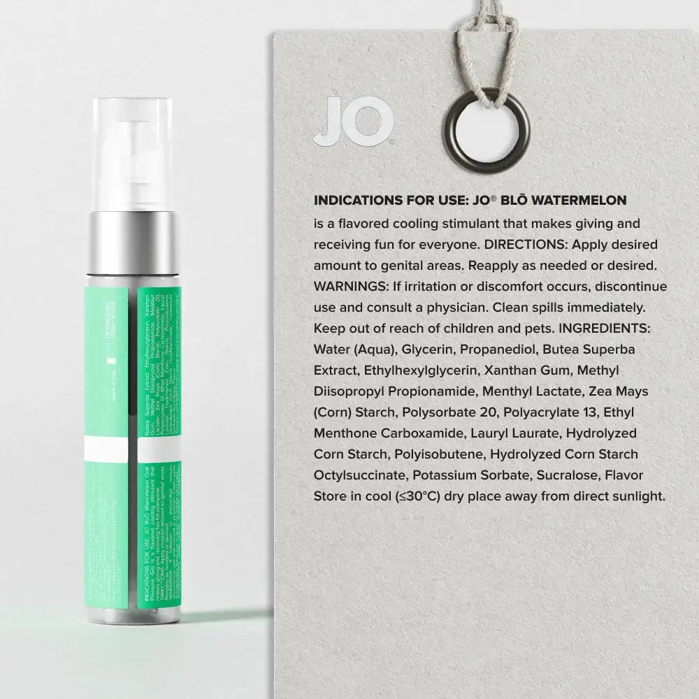 Affordable quality JO Blo Watermelon - Watermelon Flavoured Oral Pleasure Gel - 30 ml Bottle  from JO by Discreet Intimate Essentials with Discreet Delivery 