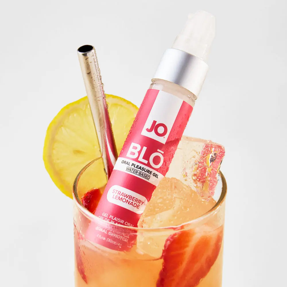 Affordable quality JO Blo Strawberry Lemonade - Strawberry Lemonade Flavoured Oral Pleasure Gel - 30 ml Bottle  from JO by Discreet Intimate Essentials with Discreet Delivery 
