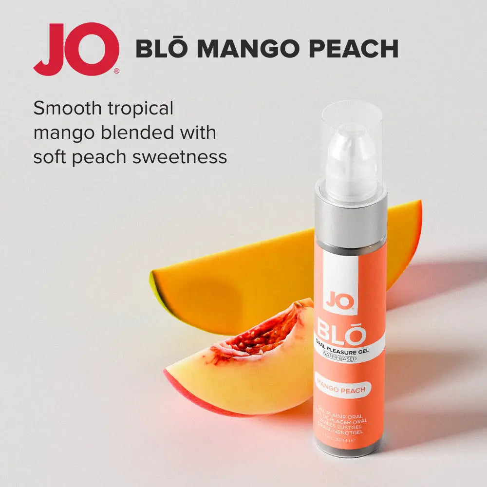 Affordable quality JO Blo Mango Peach - Mango Peach Flavoured Oral Pleasure Gel - 30 ml Bottle  from JO by Discreet Intimate Essentials with Discreet Delivery 