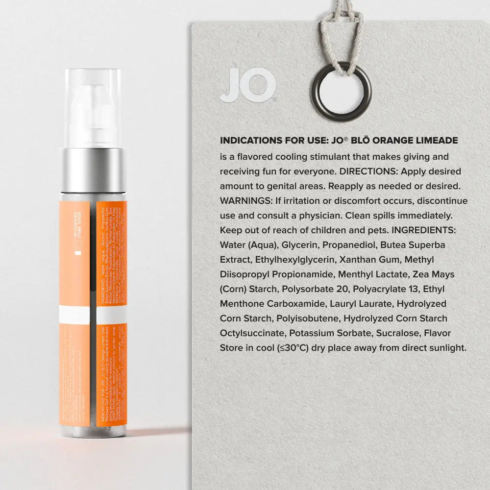 Affordable quality JO Blo Orange Limeade - Orange Limeade Flavoured Oral Pleasure Gel - 30 ml Bottle  from JO by Discreet Intimate Essentials with Discreet Delivery 