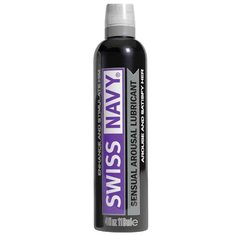 Swiss Navy Arousal Gel 4oz/118ml bottle for enhancing pleasure and intimacy for couples.
