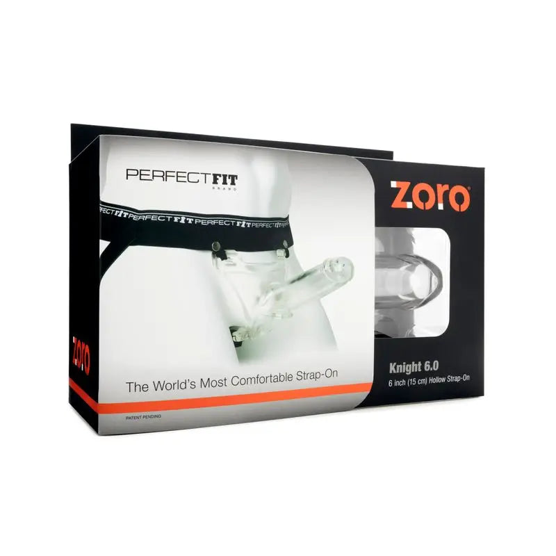 Zoro Knight 6in Hollow Shaft Clear Strap On PerfectFit Discreet Intimate Essentials.