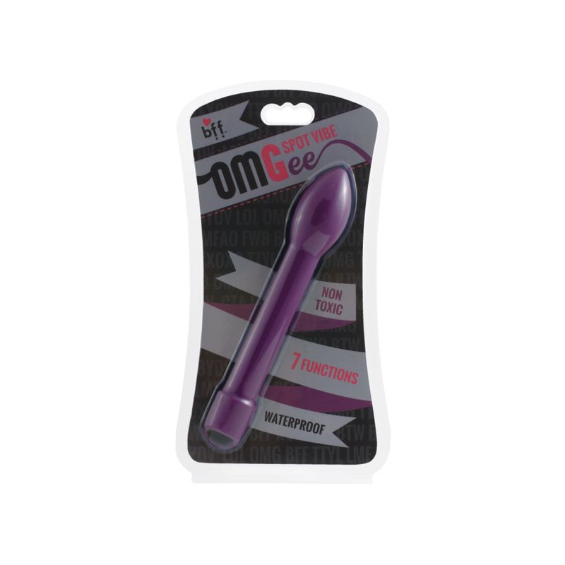OMGee Spot Vibe Purple, a purple vibrating egg with 7 functions, waterproof, and non-toxic design.