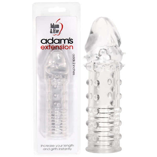 Adam & Eve Adam's Extension penis sleeve extender, enhances length and girth with sensation nubs for pleasure.