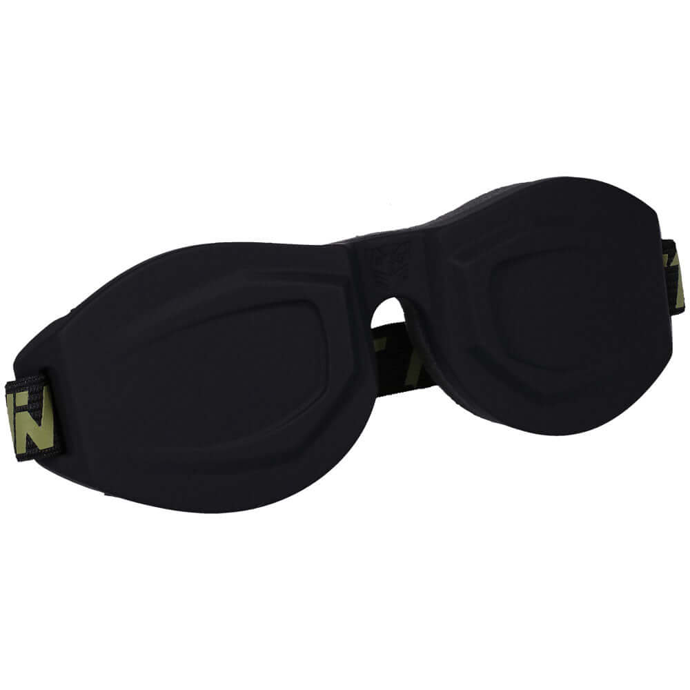 eyemask restraint for bondage, featuring a cupped design for comfort and flexibility, made from body-safe silicone.