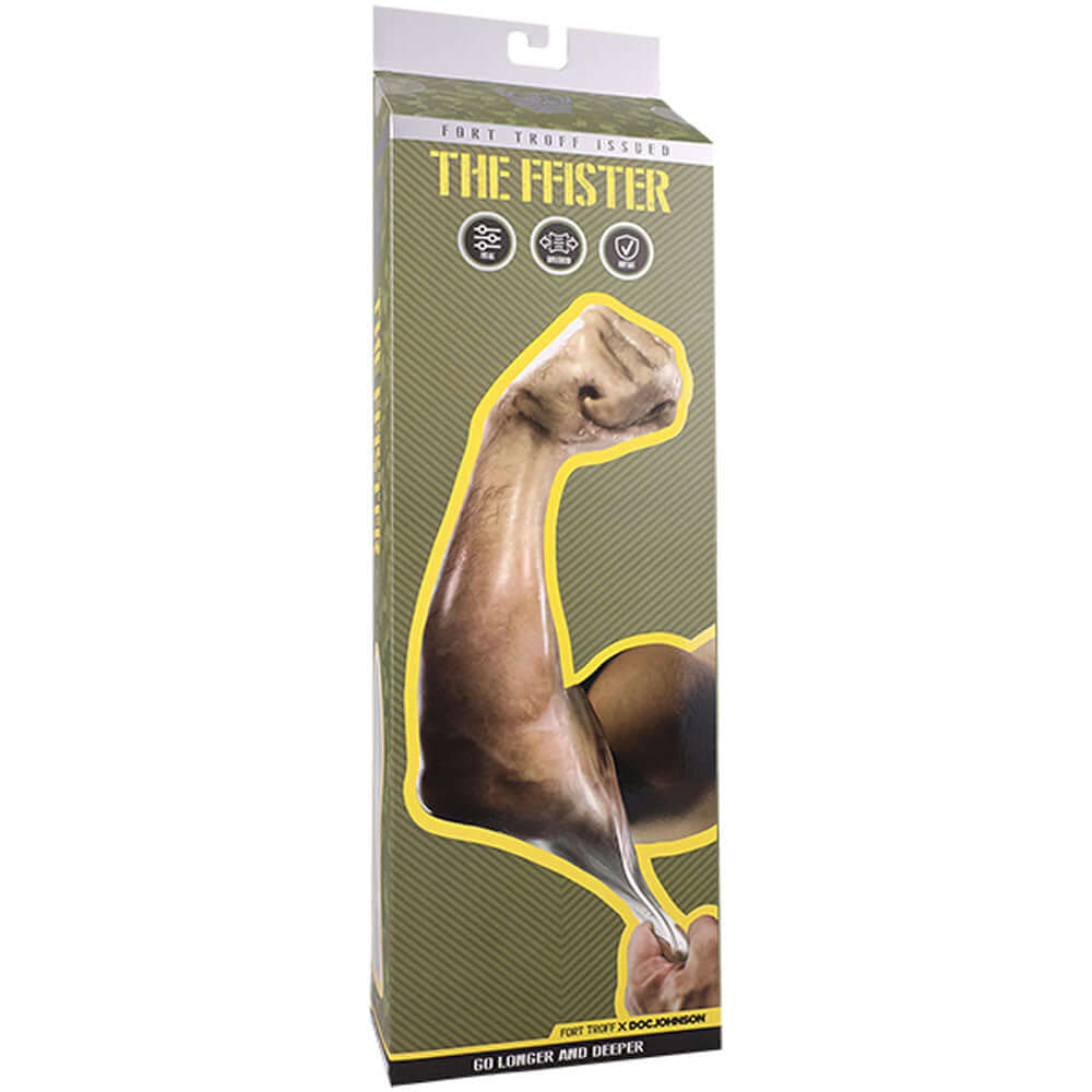 Fort Troff FFister packaging featuring a strong arm, showcasing the frosted fisting sleeve design.