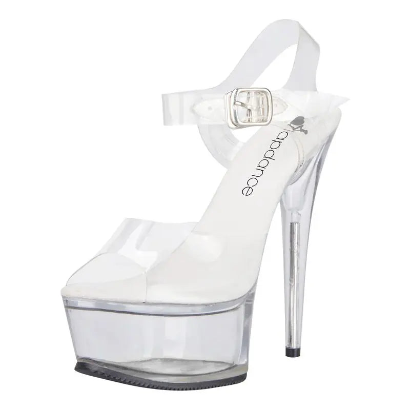 Clear Platform Sandal With Quick Release Strap 6in Heel Lapdance Shoes Discreet Intimate Essentials.