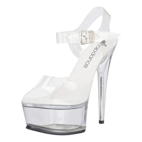 Clear Platform Sandal With Quick Release Strap 6in Heel Lapdance Shoes Discreet Intimate Essentials.
