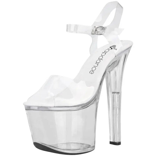 Clear Platform Sandal With Quick Release Strap 7in Heel Lapdance Shoes Discreet Intimate Essentials.