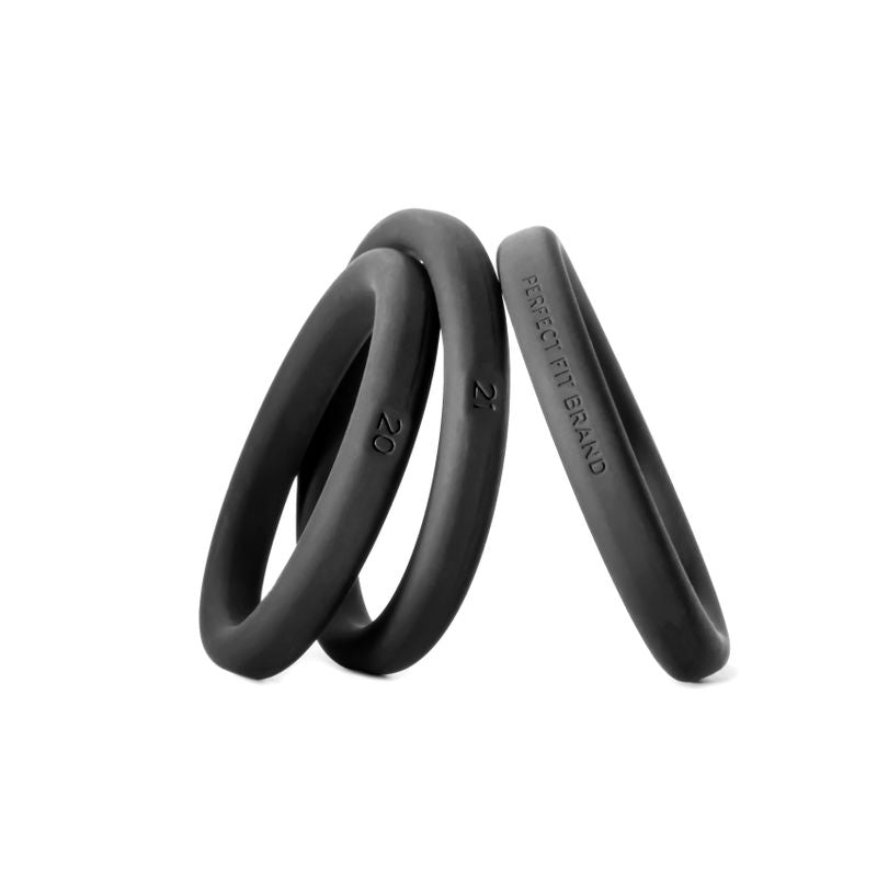 Xact-Fit Silicone Rings X-Large 3 Ring Kit showing three black silicone rings numbered 20, 21, and 22 for optimal fit.