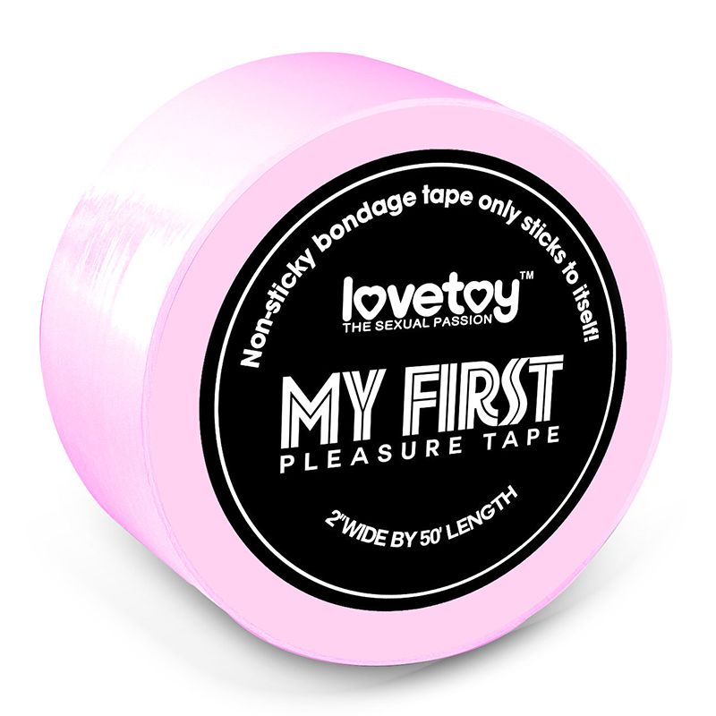 My First Non-Sticky Bondage Tape Pink packaging 2 inches wide by 50 feet length for intimate essentials.