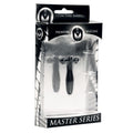 Silicone Cum-Thru Barbell Penis Plug packaging with premium silicone design, showcasing urethral play features.