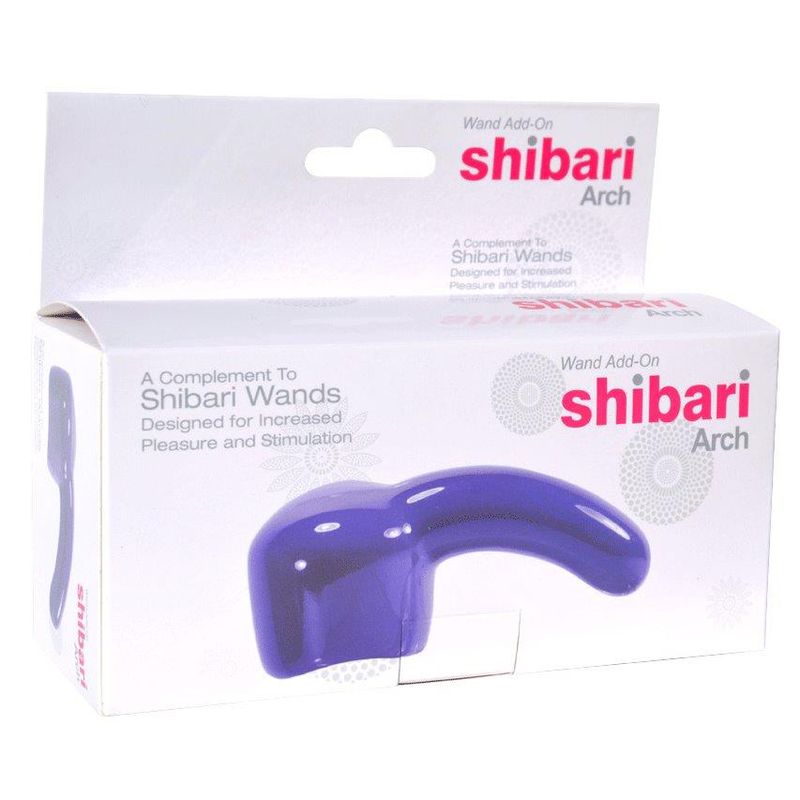 Shibari Arch attachment packaging for enhanced pleasure, fits Shibari Wands, made of PVC.