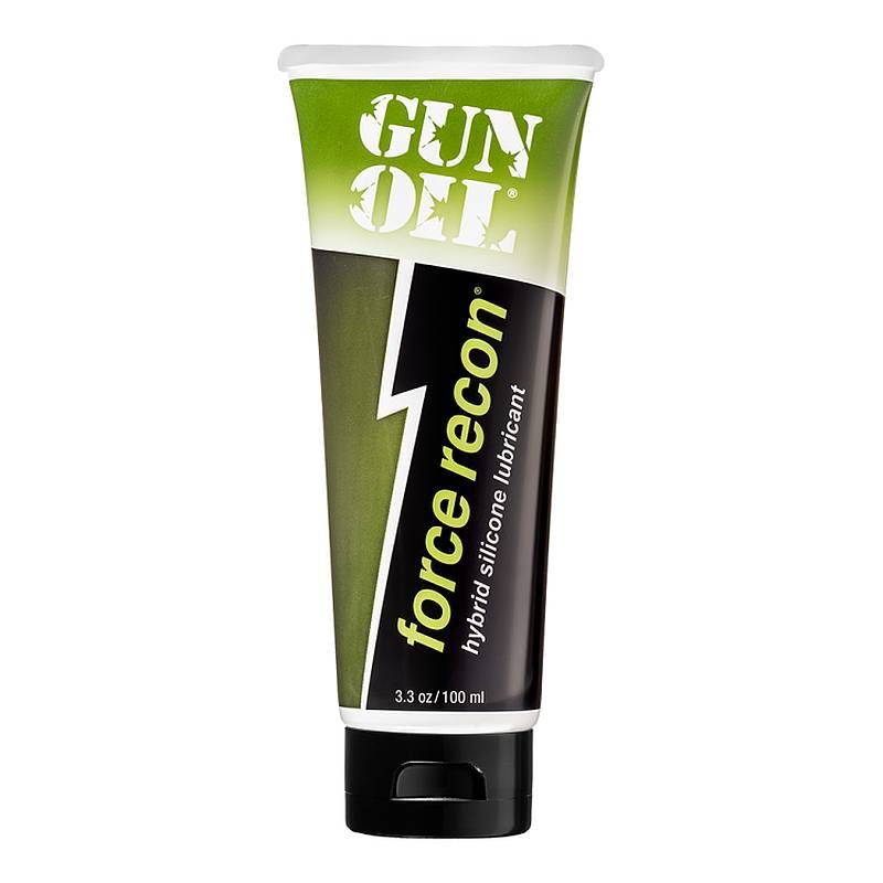 Force Recon 3.3oz tube of hybrid silicone lubricant gel for long-lasting glide and easy cleanup.