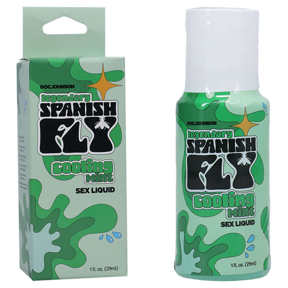 Spanish Fly aphrodisiac enhancer in a 29 ml bottle with cooling mint flavor for sexual energy.