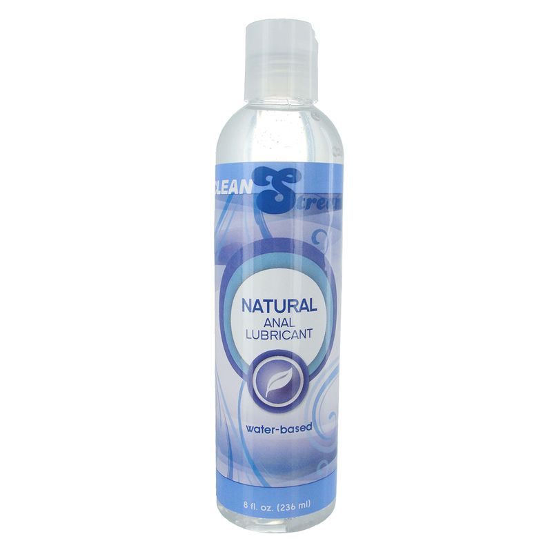 Natural Water Based Anal Lube 8oz/236ml bottle for maximum comfort and easy cleanup.