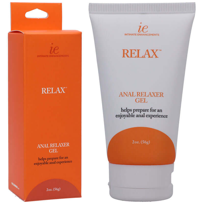 Relax Anal Relaxer Cream 56g tube with water-based formula for anal pleasure and easy entry.