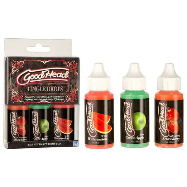 Goodhead - Tingle Drops - Oral Sex Gels - Pack of 3 Flavoured 29 ml Bottles Doc Johnson Discreet Intimate Essentials.