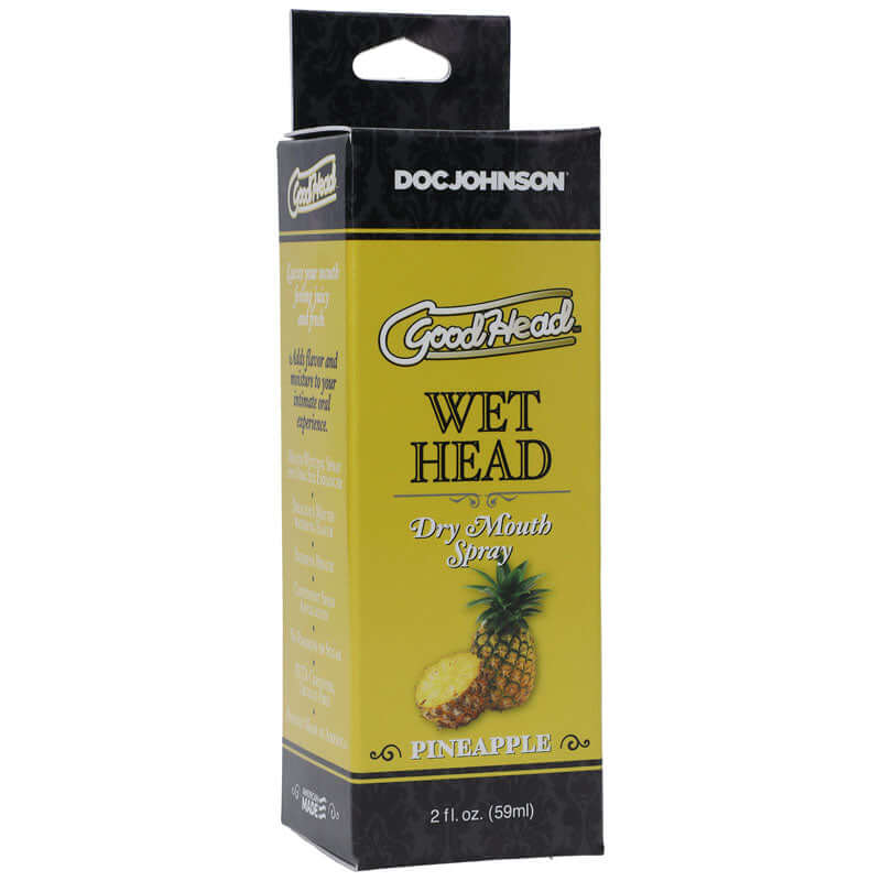 GoodHead Wet Head Dry Mouth Spray for oral sex in pineapple flavor, 59 ml bottle, moisture and fresh breath.