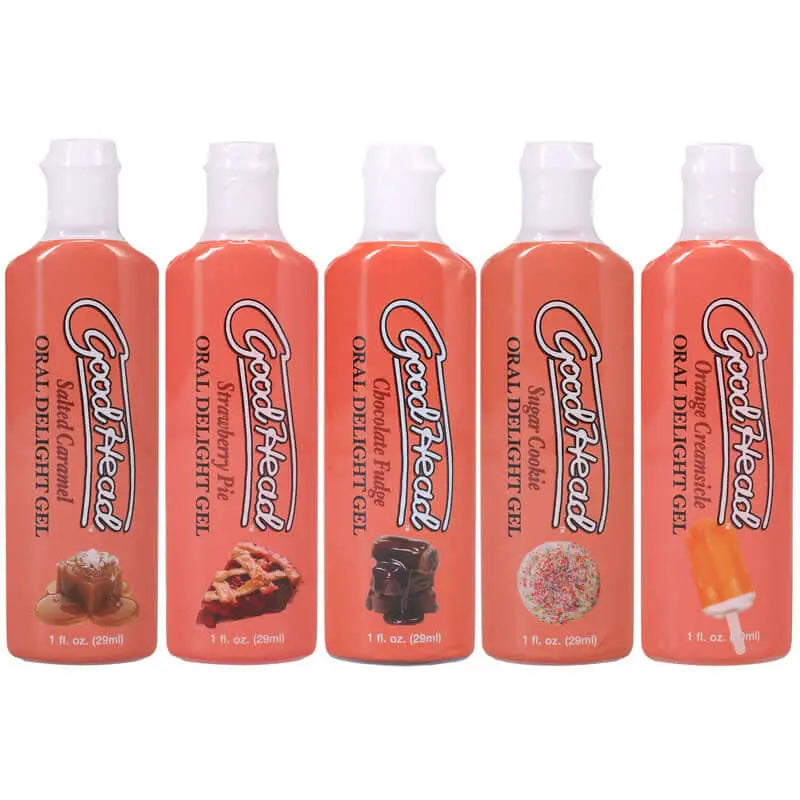 GoodHead Oral Delight Gel - Desserts - Flavoured Oral Gels - Set of 5 x 30ml Bottles Doc Johnson Discreet Intimate Essentials.