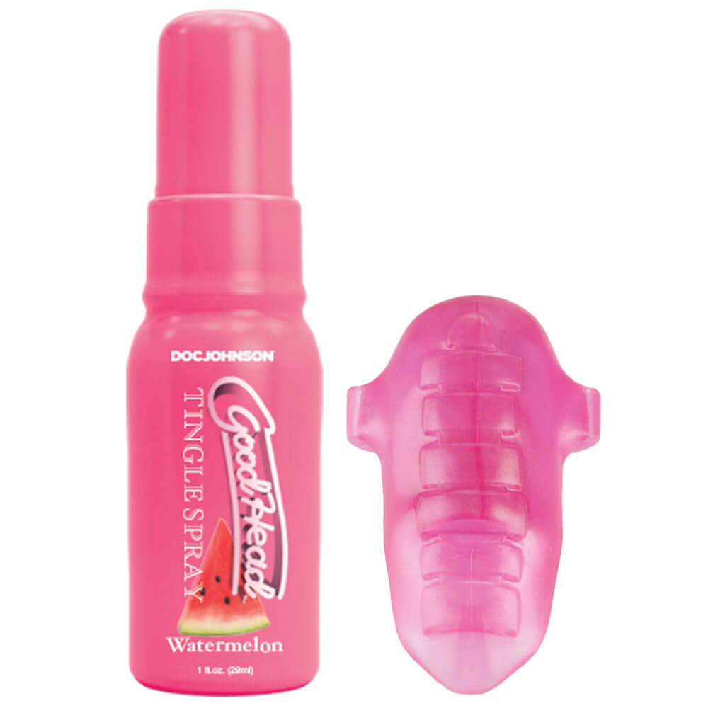 GoodHead Pussy Pleasure Party Kit, including Watermelon Tingle Spray and Vibrating Tongue Ring for enhanced pleasure.