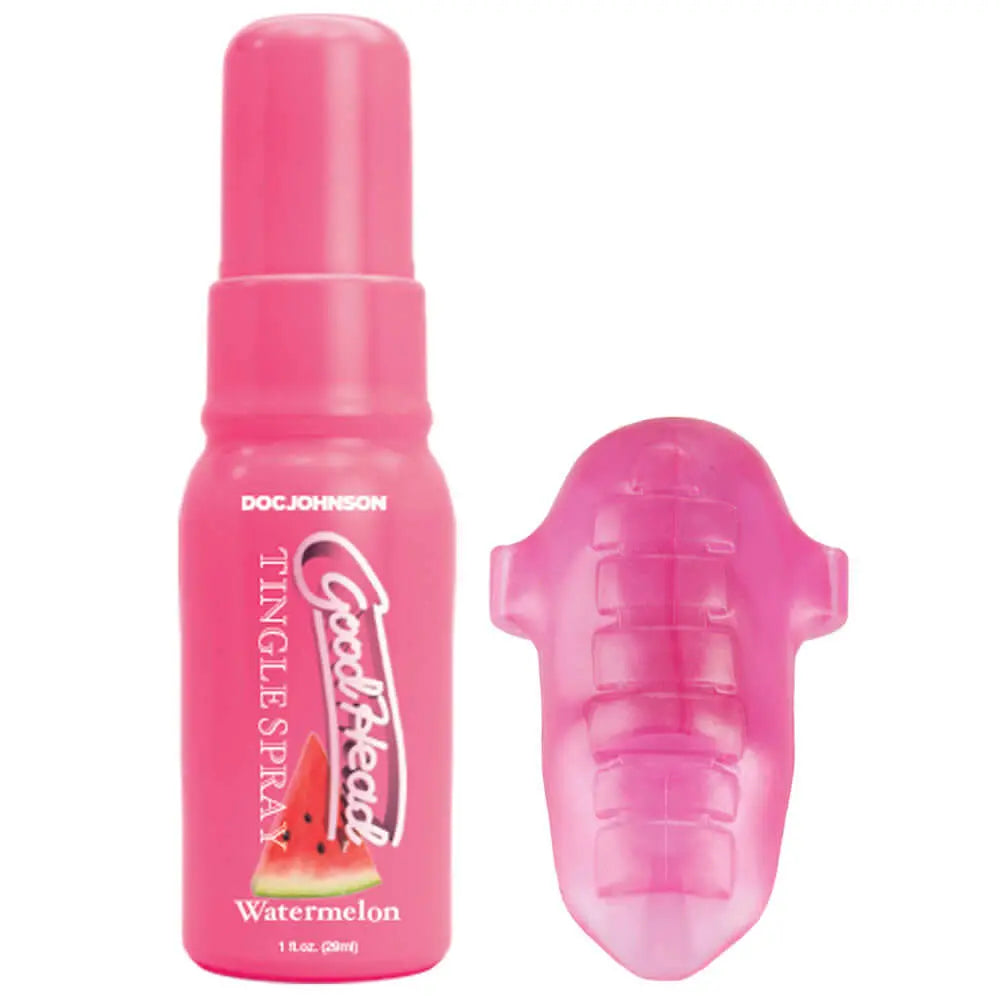 GoodHead Pussy Pleasure Party Kit - Watermelon GoodHead Tingle Spray and Vibrating Tongue Ring Doc Johnson Discreet Intimate Essentials.