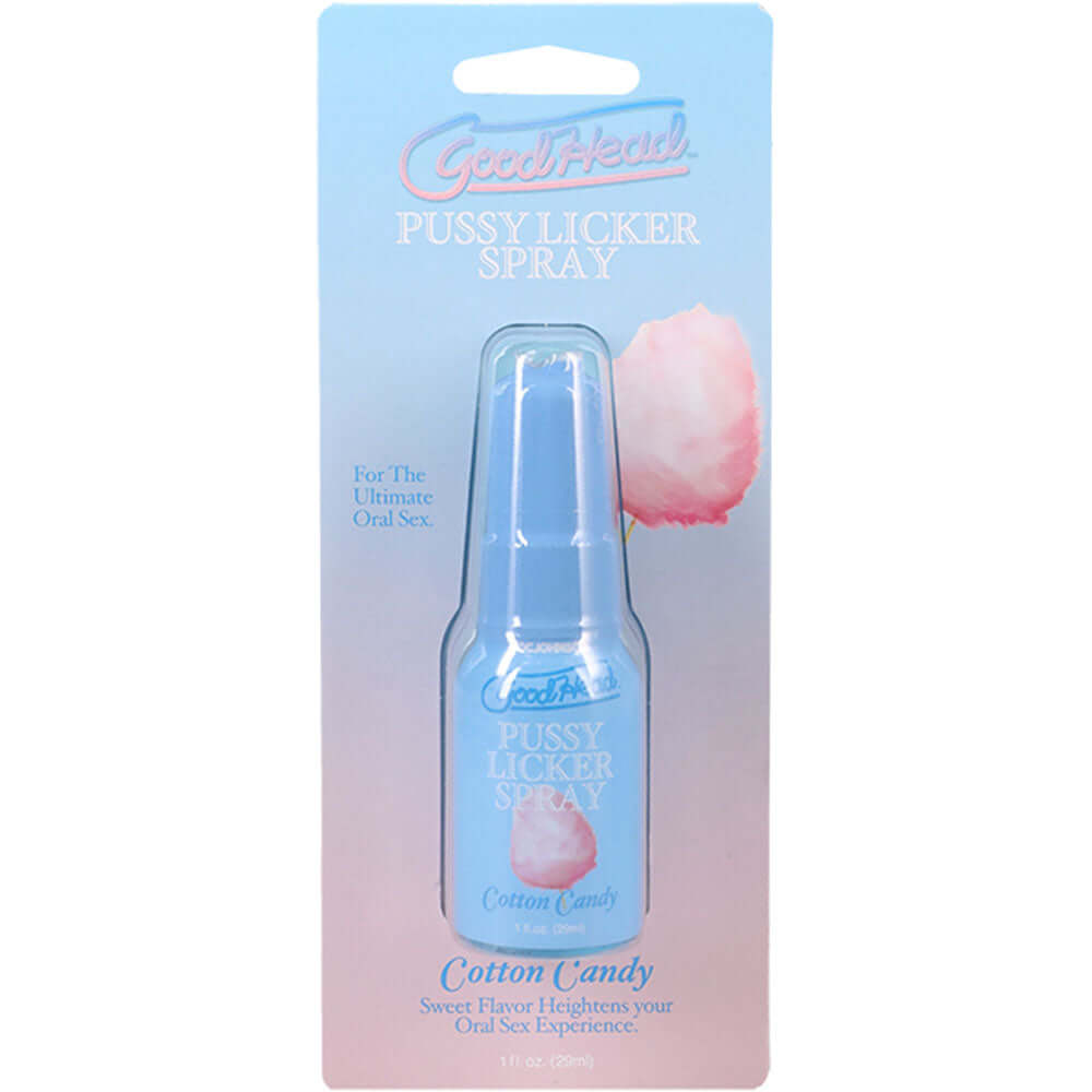GoodHead Pussy Licker Spray in Cotton Candy flavor for enhanced pleasure, perfect for oral use. cotton candy flavored oral spray.