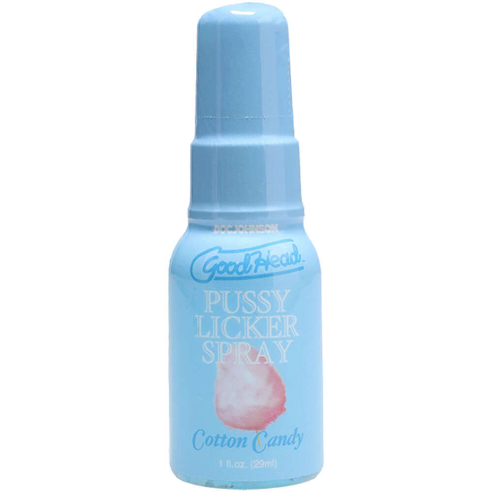 GoodHead Pussy Licker Spray in Cotton Candy flavor, 29 ml bottle of cotton candy flavored oral spray.