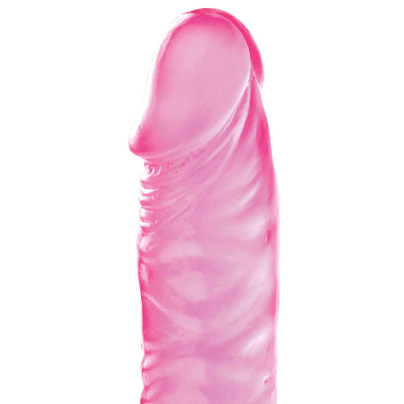 Slim jelly dildo for beginners, showcasing a realistic design and flexible texture, perfect for first-time anal play.