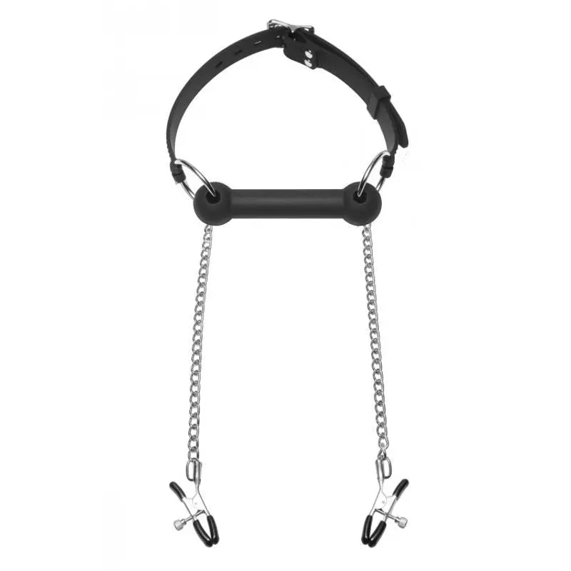 Equine Silicone Bit Gag With Nipple Clamps Master Series Discreet Intimate Essentials.