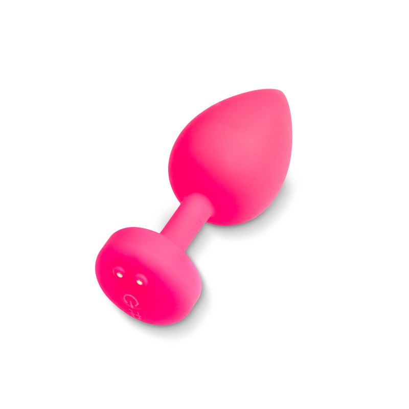 Rechargeable silicone anal plug neon rose in classic shape for extra pleasure seekers.