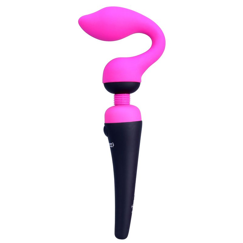 PalmSensual massager heads in pink color, designed for versatile use with the PalmPower wand.