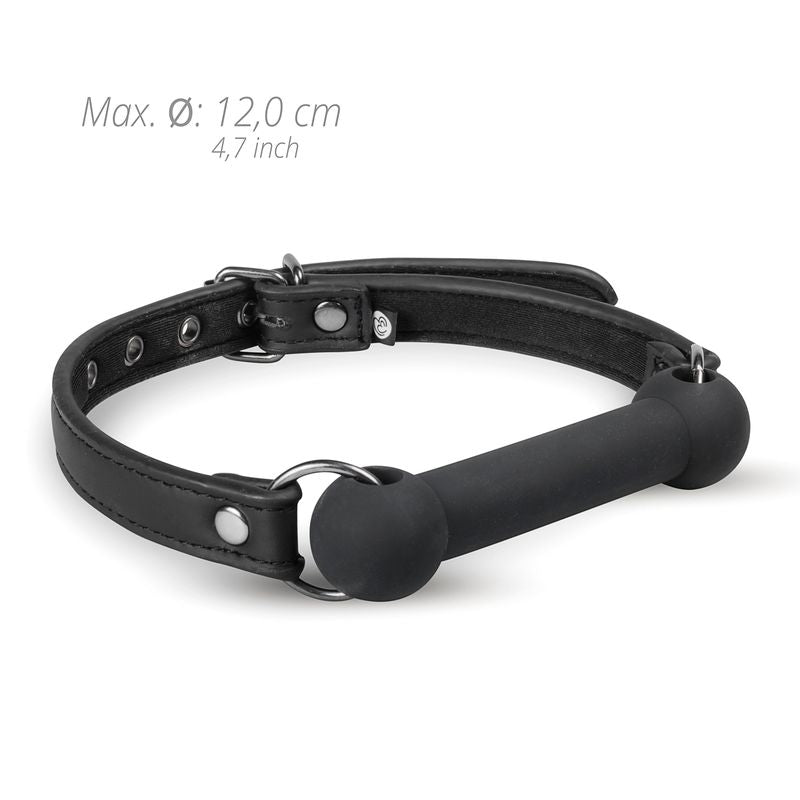 Silicone bit gag for pony play with adjustable strap, soft silicone for comfort and easy cleaning.
