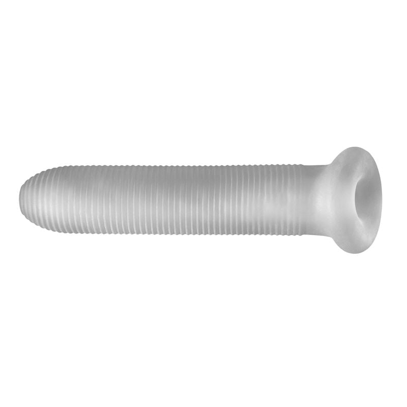 Fat Boy Micro Rib sheath, 7.5 inches, clear silicone, textured grip for enhanced performance.