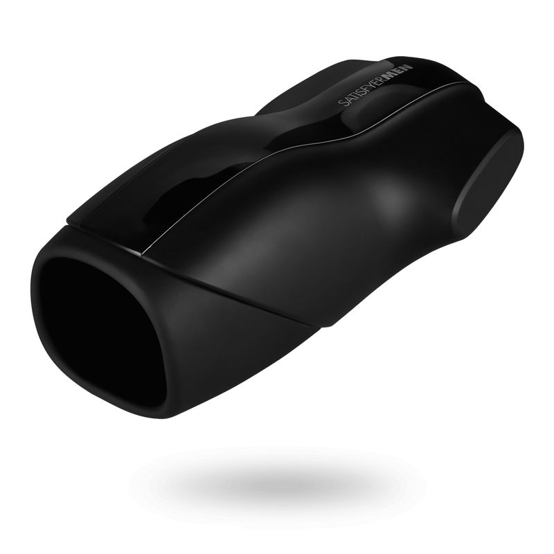 Satisfyer Men Vibration, sleek black silicone masturbator with powerful vibration patterns for intense pleasure.