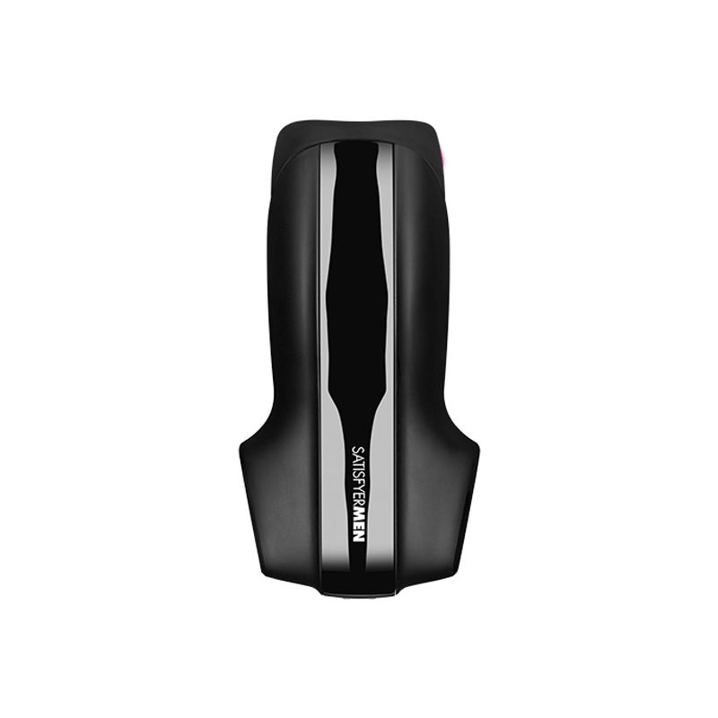 Satisfyer Men Vibration sleek design in matte black with gloss accents, perfect for intimate essentials for men.