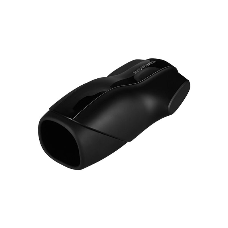 Satisfyer Men Vibration sleek black design, powerful vibrating masturbator for intense sensations in intimate essentials.