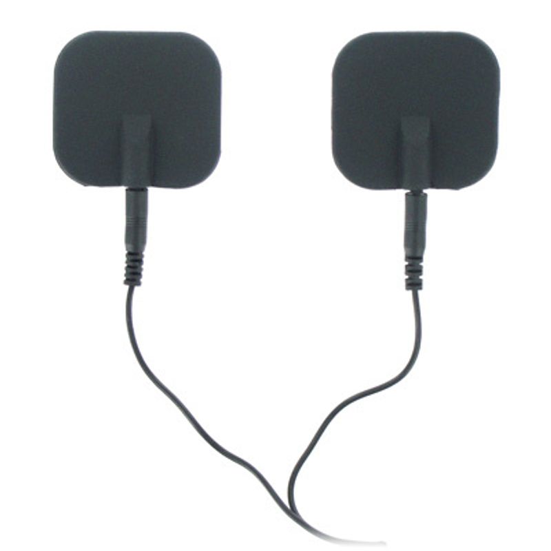 Zeus Deluxe Black Electro Pads 2 Pk for intimate essentials, featuring high quality silicone with conductive properties.