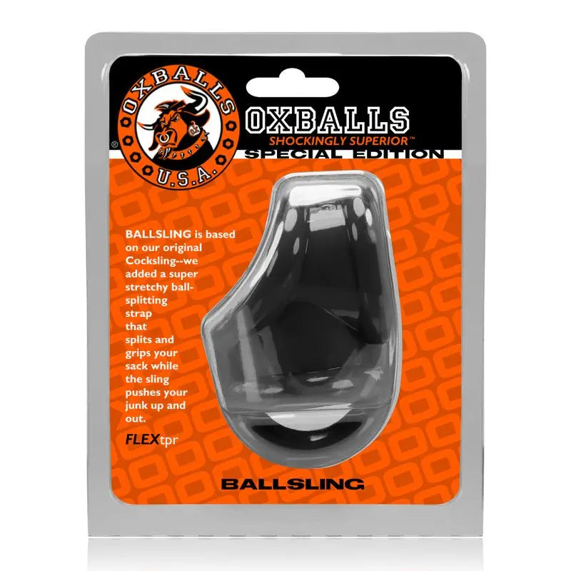 Ballsling Ball Split Sling Black OxBalls Discreet Intimate Essentials.