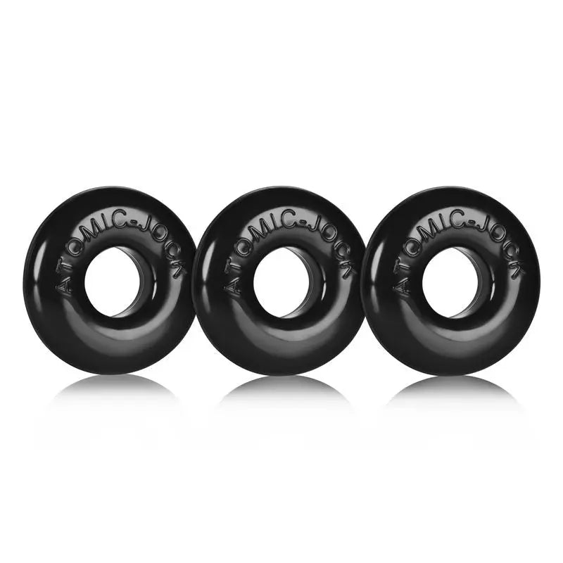 Ringer Cockring 3 Pc Black OxBalls Discreet Intimate Essentials.