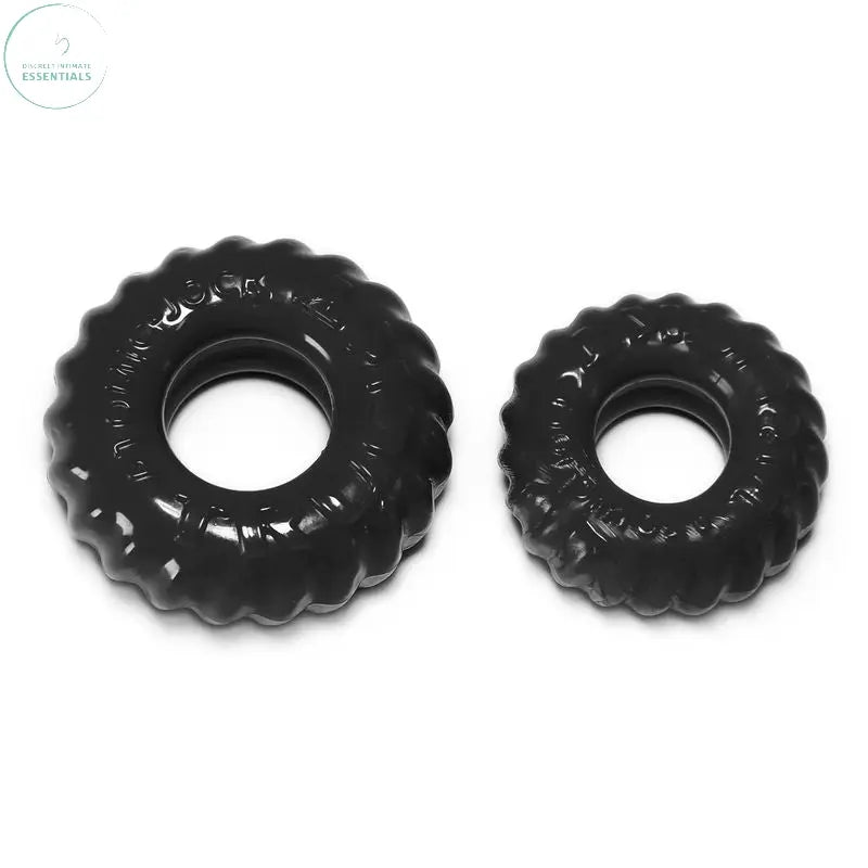 Affordable quality Truckt 2 Pc Cockring Set Black  from OxBalls by Discreet Intimate Essentials with Discreet Delivery 