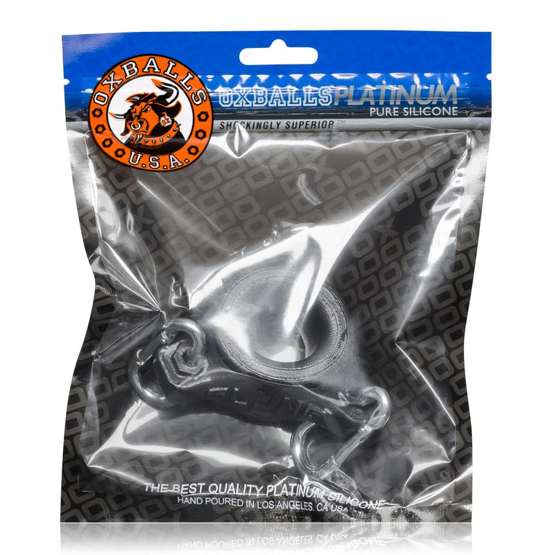 Affordable quality Slung Ballstretcher With 3 Carabiners Black  from OxBalls by Discreet Intimate Essentials with Discreet Delivery 
