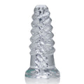 Clear ScrewD Super Squish corkscrew jerk off toy with textured grip for enhanced pleasure.