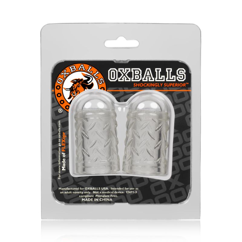 Gripper nipple puller clear packaging showing two transparent nipple suckers designed for enhanced tit play.